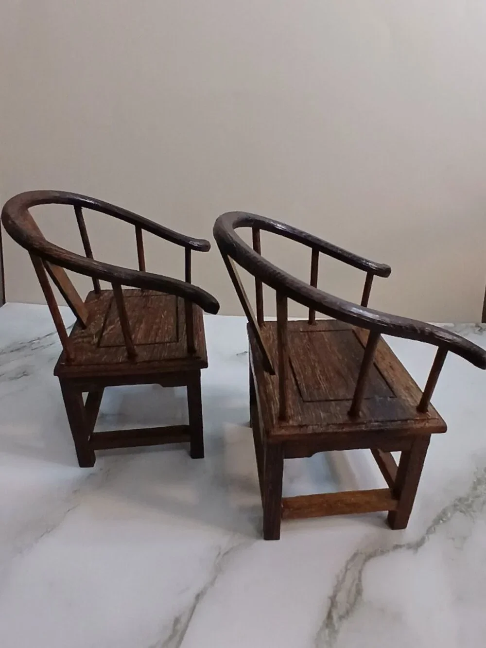 Set of 21:6 Scale Chinese Horseshoe Back Armchairs